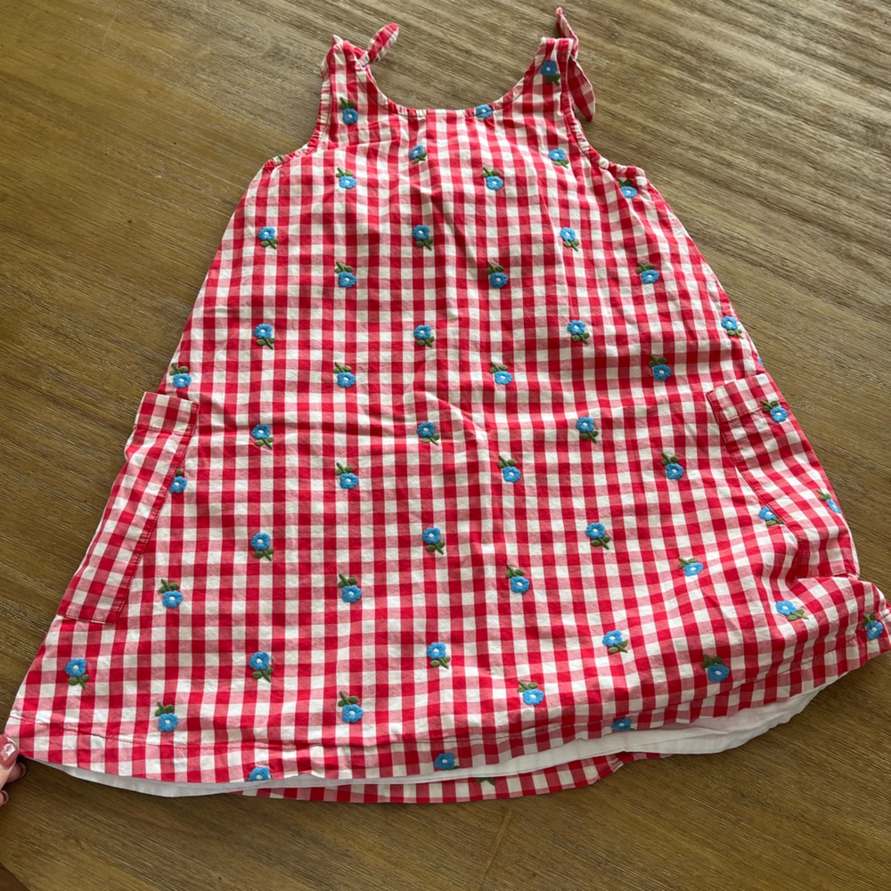 Hanna Andersson Red and White Gingham Checkered Dress size 6-7 - Picture 5 of 6